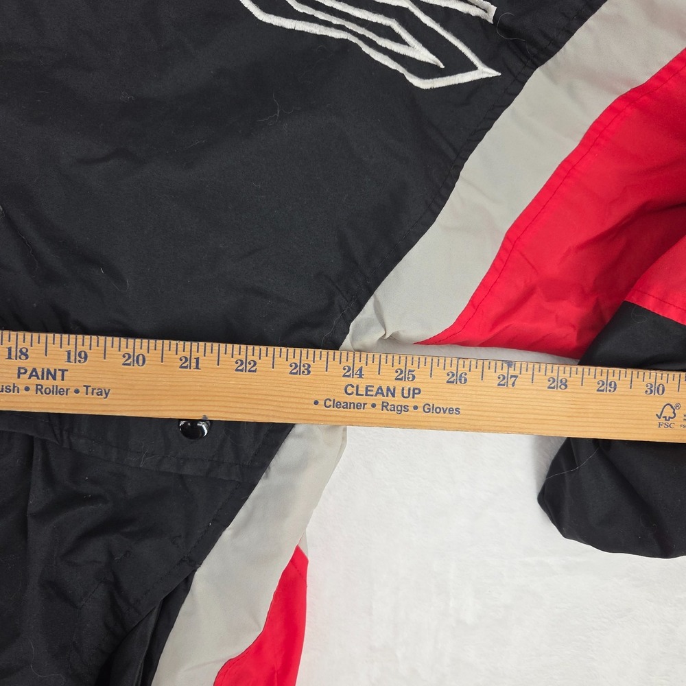 VTG 90s Ohio State Nutmeg Mills Pullover Windbreaker Jacket Mens Large Black Red - Picture 8 of 13